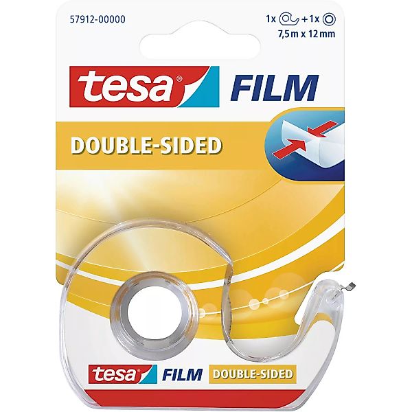 Tesa Film doppelseitig 7,5 m x 12 mm mit Abroller günstig online kaufen