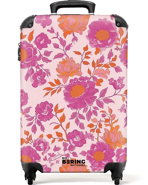 NoBoringSuitcases.com© Hartschalen-Trolley Lila Blumen mit rosa günstig online kaufen