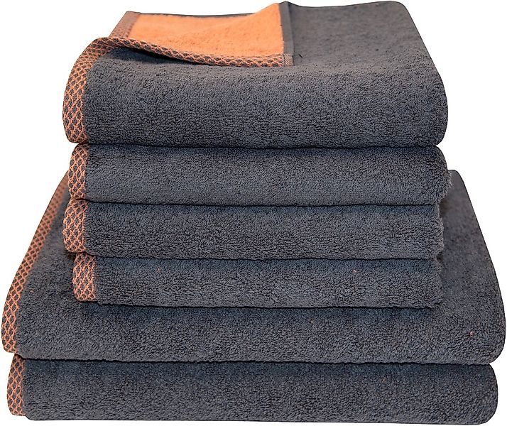 Dyckhoff Handtuch Set "Golden Shades Rhomb" Set 6 Stk. Walkfrottier 4 Handt günstig online kaufen