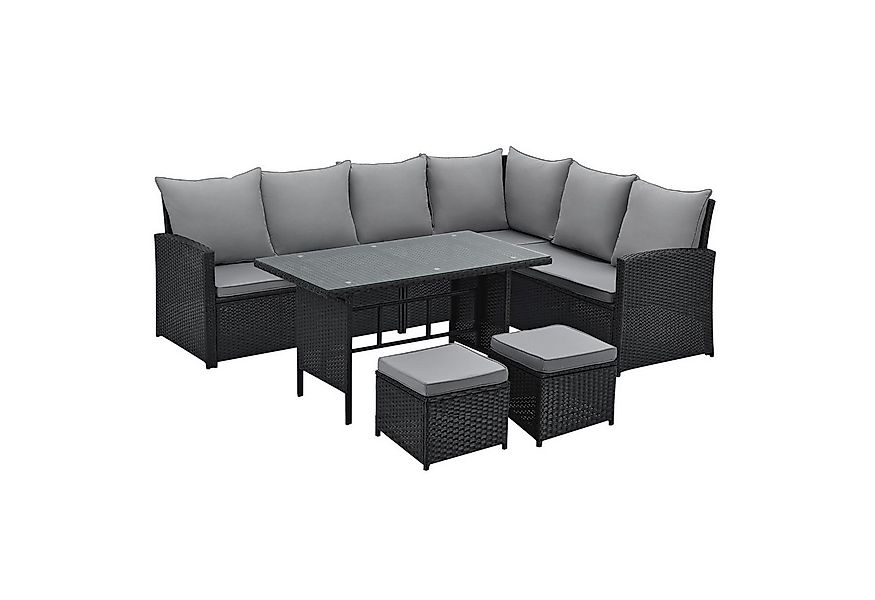 SVITA Loungeset MONROE, (Set, 4-tlg., Gartenlounge), Garten-Lounge, Poly-Ra günstig online kaufen