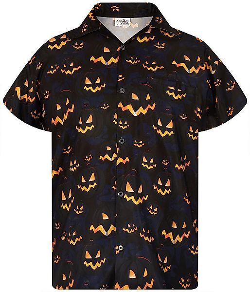 King Kameha Hawaiihemd Halloween Pumpkin Allover Hawaii-Hemd Kurzarm Front- günstig online kaufen