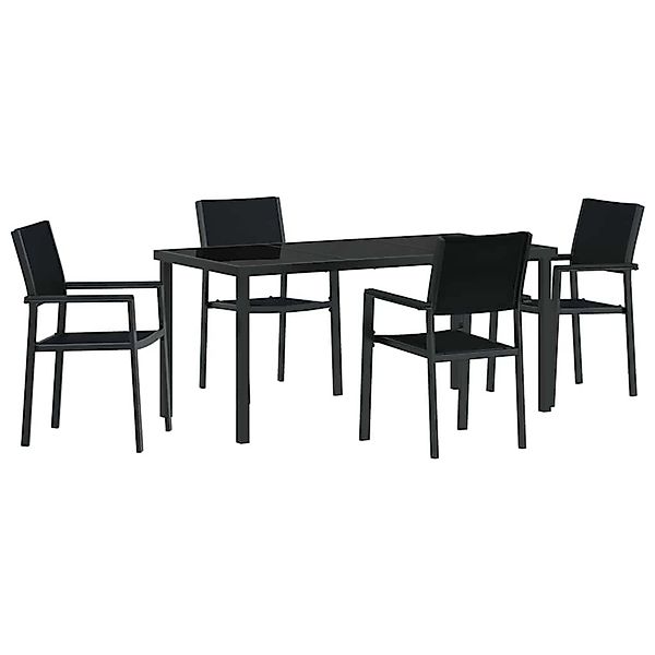 vidaXL Garten Essgruppe 5-Tlg Schwarz Poly Rattan 3379152 günstig online kaufen