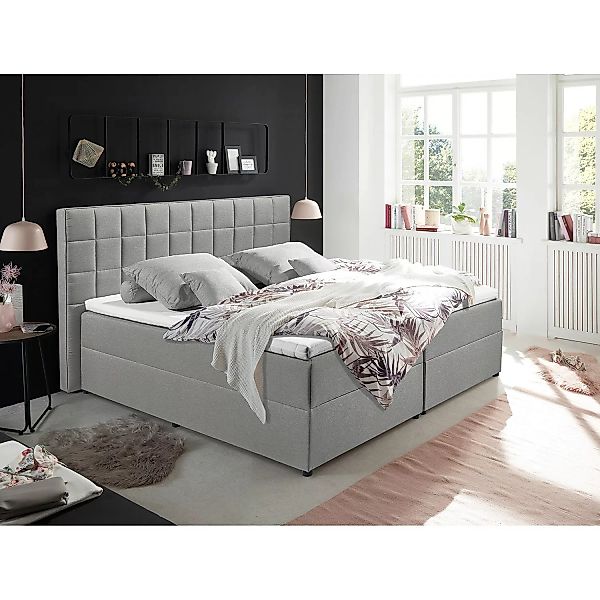 home24 loftscape Polsterbett Loiz 160x200 cm Webstoff Grau mit Bettkasten/K günstig online kaufen