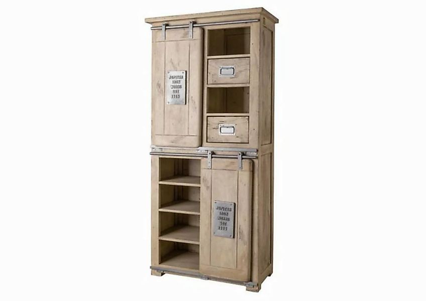 Massivmoebel24 Dreh-/Schwebetürenschrank (Schrank Mango 80x45x175 whitewash günstig online kaufen