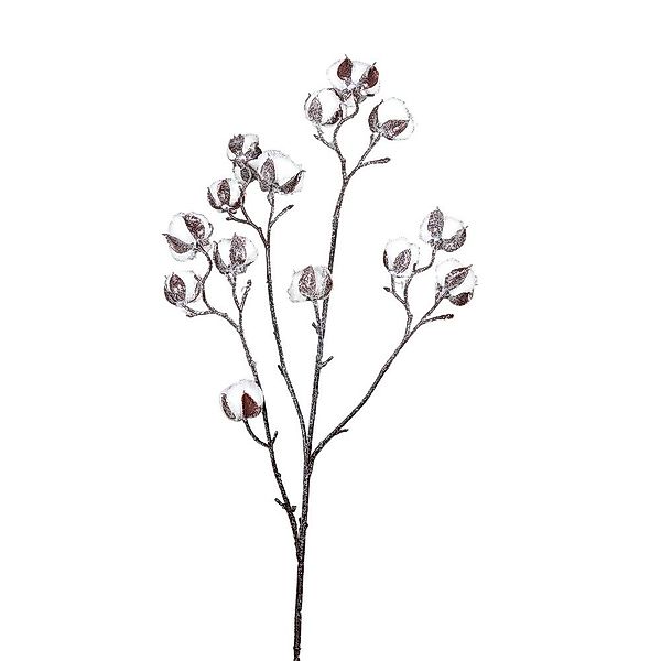 Kunstblume Dekozweig - Baumwolle - weiß, günstig online kaufen