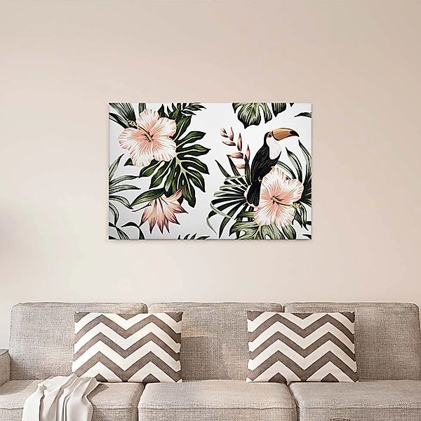 A.S. Création Leinwandbild "Toucan" Blumen  Kunst 1 Stk. tlg. Palmenblätter günstig online kaufen