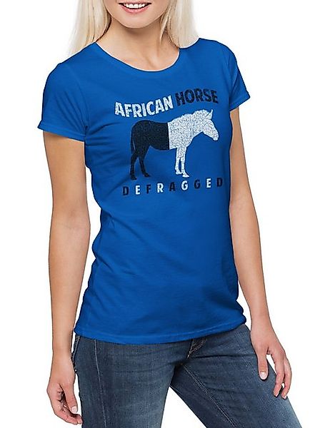 Urban Backwoods Print-Shirt African Horse Defragged Damen T-Shirt Zebra Mat günstig online kaufen