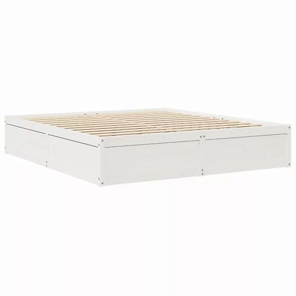 vidaXL Bett Massivholzbett Weiß 200x200 cm Kiefer günstig online kaufen