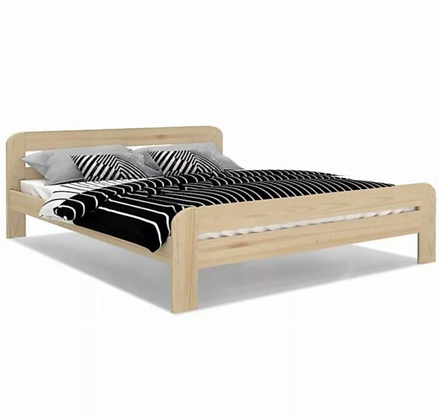 pressiode Holzbett Holzbett Bett Doppel Weiß Lattenrost Bettgestell mit/ oh günstig online kaufen