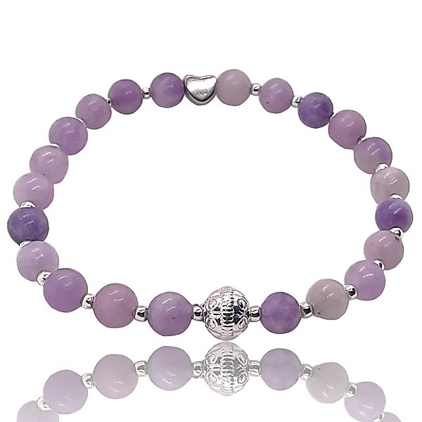 Steinfixx® Perlenarmband Lepidolith Edelsteine mit Silberperlen günstig online kaufen