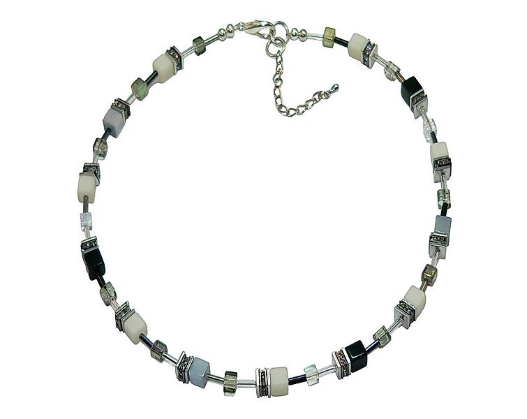 traumschmuck Collier 165nn Collier Würfelkette Hämatit Polaris schwarz weiß günstig online kaufen