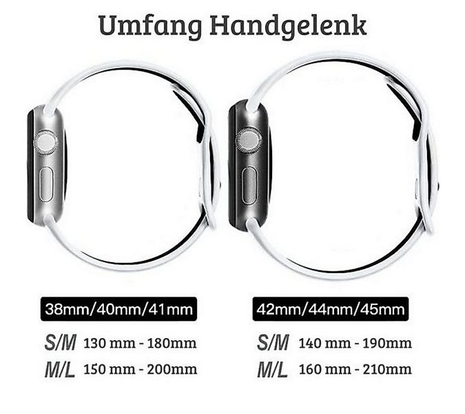 SmartUP Smartwatch-Armband für Apple Watch 11 10 9 8 7 6 5 4 3 SE Ultra Sil günstig online kaufen