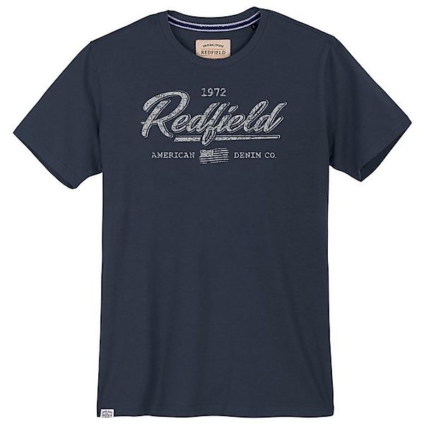 redfield Rundhalsshirt Redfield Übergröße T-Shirt Vintage-Logoprint denimbl günstig online kaufen