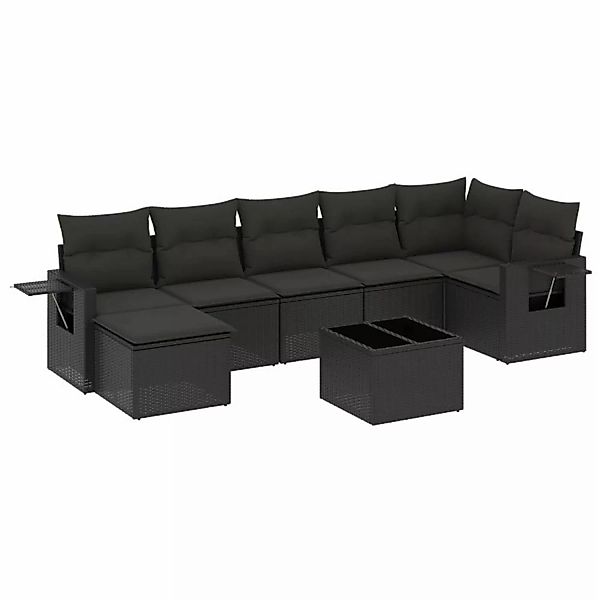 vidaXL 8-tlg Garten-Sofagarnitur mit Kissen Schwarz Poly Rattan Modell 139 günstig online kaufen