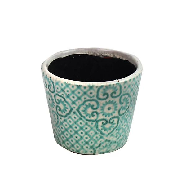 Blumentopf Aus Keramik Türkis 12cm Mit Mosaik günstig online kaufen