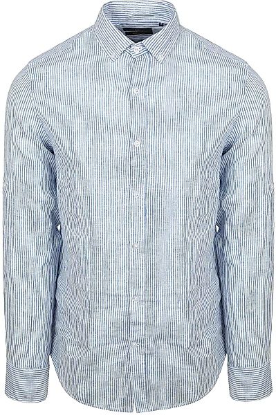 Steppin' Out Hemd Leinen Streifen Hellblau - Größe 3XL günstig online kaufen