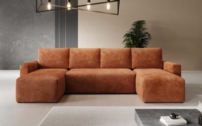 Luxusbetten24 Schlafsofa Designer Sofa Melva U, günstig online kaufen