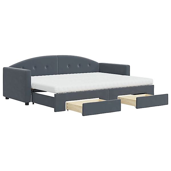 vidaXL Tagesbett Ausziehbar mit Schubladen Dunkelgrau 80x200 cm Samt 319736 günstig online kaufen