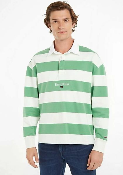 Tommy Jeans Sweatshirt TJM SERIF LINEAR STRIPE RUGBY mit Polokragen günstig online kaufen