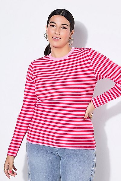 Studio Untold Longsleeve Shirt Slim Shape Ringel Rippjersey Langarm günstig online kaufen