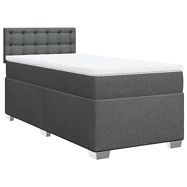 vidaXL Boxspringbett mit Matratze Dunkelgrau 100x200 cm Stoff 3288114 günstig online kaufen