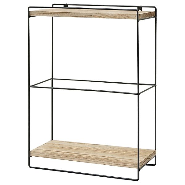 BERLINLODGE Wandregal HxBxT 50x35x17cm Massiv-Holz Metall Industrial 2 Rega günstig online kaufen
