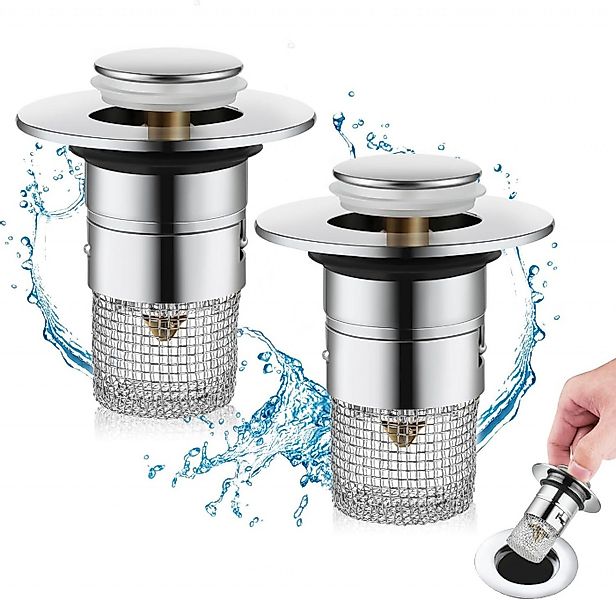 FELIXLEO Waschbeckenstöpsel 2 Stücke WaschbeckenstöPsel für 34-40mm Abfluss günstig online kaufen