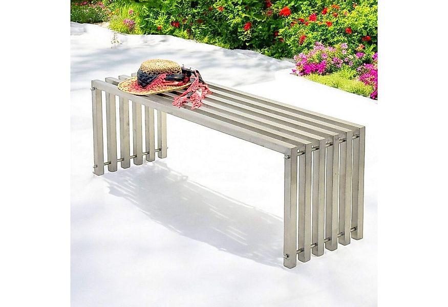 DanDiBo Gartenbank Wetterfest Metall Edelstahl Massiv 115 cm Sitzbank Outdo günstig online kaufen