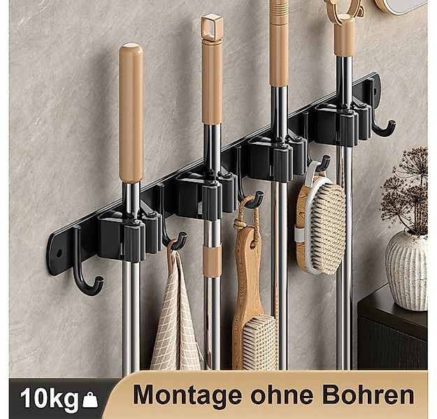 Fanttik Wandhaken Besenhalterung Wand mit 4 Halter und 5 Haken Gartengeräte günstig online kaufen