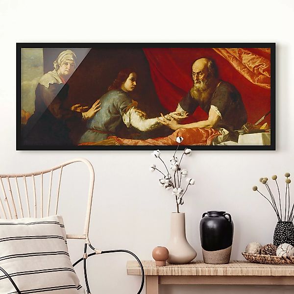 Bild mit Rahmen - Panorama Jusepe de Ribera - Isaac und Jakob günstig online kaufen