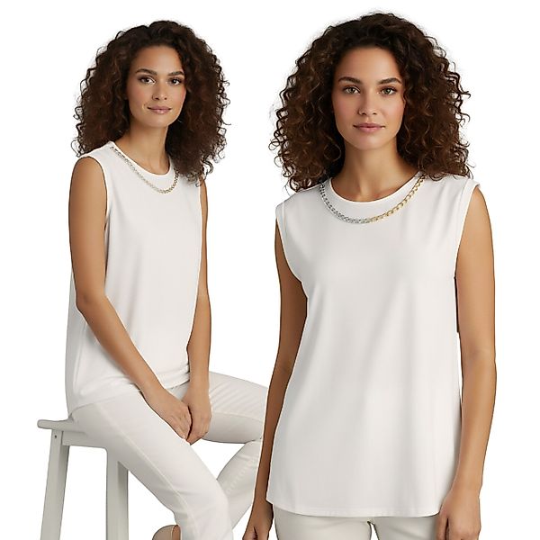 Sarcia.eu Blusentop Cremefarbene, ELEGANTE ärmellose Damenbluse günstig online kaufen