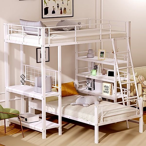 Merax Etagenbett (Kinderbett Stockbett mit Ablagefächern, Regale & Leiter), günstig online kaufen
