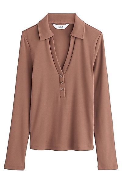 Next Langarmbluse Langärmeliges Button-down-Henley-Oberteil (1-tlg) günstig online kaufen