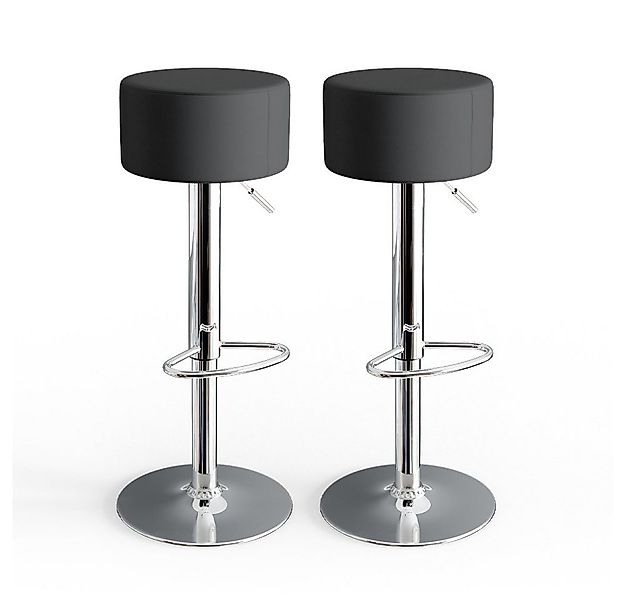 Vicco Barhocker, Schwarz, 38.5 x 92 cm 2 Teilig (2-er Set), mit Fussstütze günstig online kaufen