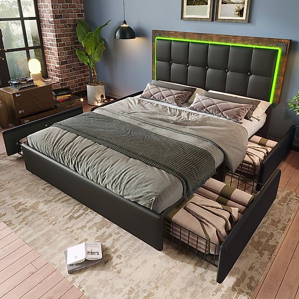 STILVORA Polsterbett Bettgestell 160x200 bett mit günstig online kaufen