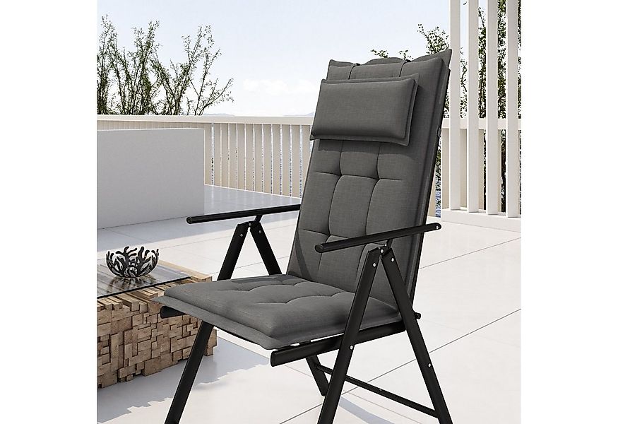 sunnypillow Hochlehnerauflage Gartenstuhlauflagen mit abnehmbarem Kopfpolst günstig online kaufen