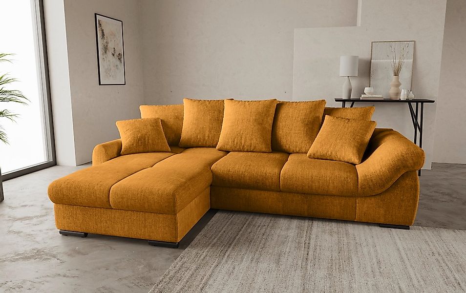 Mr. Couch Ecksofa "Livorno L-Form", inkl. Hochschläfer-Bettauszug, XL-Bettk günstig online kaufen