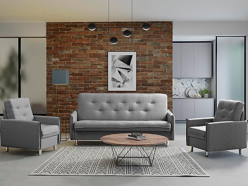 Beautysofa Polstergarnitur LORETTO, Sofa + 2x günstig online kaufen