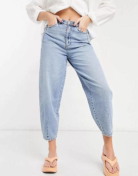 Pimkie – Lässige Jeans mit hohem Bund in Hellblau günstig online kaufen