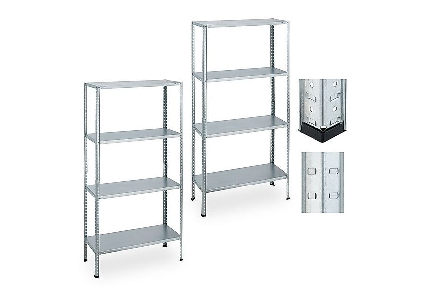 relaxdays Schwerlastregal Verzinktes Schwerlastregal im 2er Set günstig online kaufen