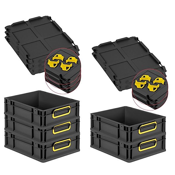 PROREGAL SparSet 5x Eurobox Nextgen Color Mit Auflagedeckel HxBxT 12x30x40c günstig online kaufen