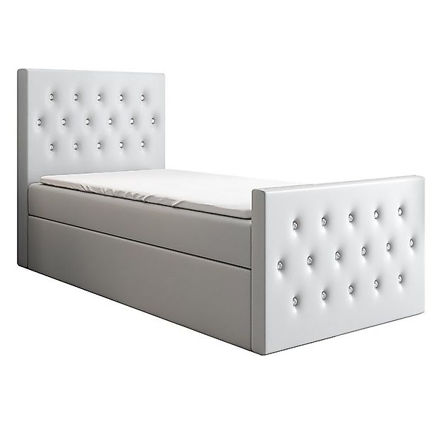 A&J MöbelLand GmbH Boxspringbett Einzelbett LILI mit Bettkasten, Topper und günstig online kaufen