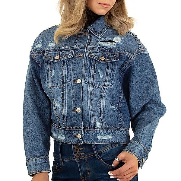 Ital-Design Jeansjacke Damen Freizeit (78128459) Nieten Jeansjacke in Blau günstig online kaufen