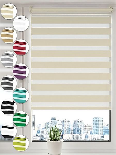 Doppelrollo Klemmfix ohne Bohren Rollos für Fenster und Tür Seitenzugrollo, günstig online kaufen