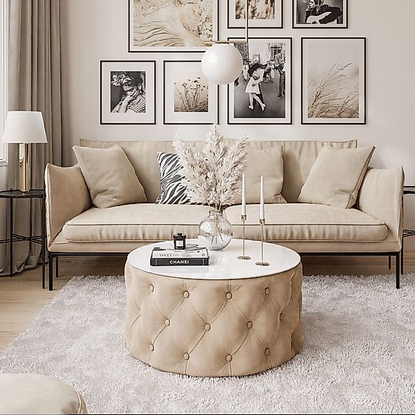 Lookway Couchtisch CHESTERFIELD 70 cm runder günstig online kaufen