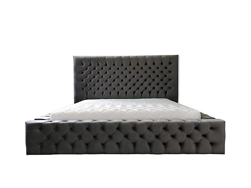 Xlmoebel Bett Chesterfield Grau Doppelbett Schlafzimmermöbel mit elegantem günstig online kaufen