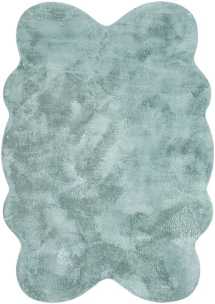 Paco Home Fellteppich "Pelt 640" fellförmig 16 mm Höhe Kunstfell, Uni Farbe günstig online kaufen