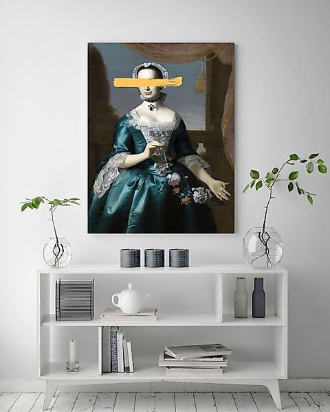 queence Acrylglasbild »Frau mit Farbklecks«, Kunst-Gemälde-Frau-Bilder von günstig online kaufen