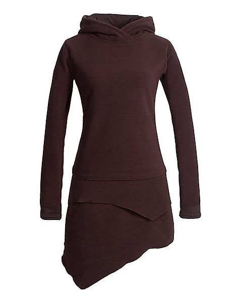 Vishes Midikleid Asymmetrisches Kapuzen-Kleid aus Recycling-Fleece Hippie, günstig online kaufen