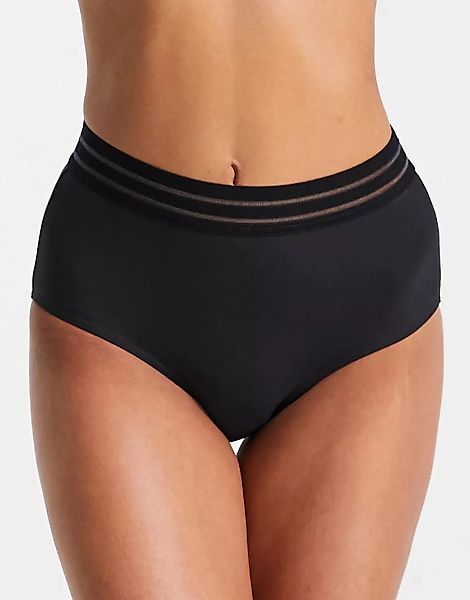 Figleaves – Cara – Formende Bikinihose mit hohem Bund in Schwarz günstig online kaufen